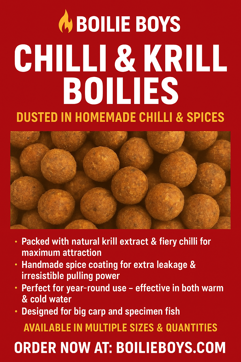 Chilli and krill boilies